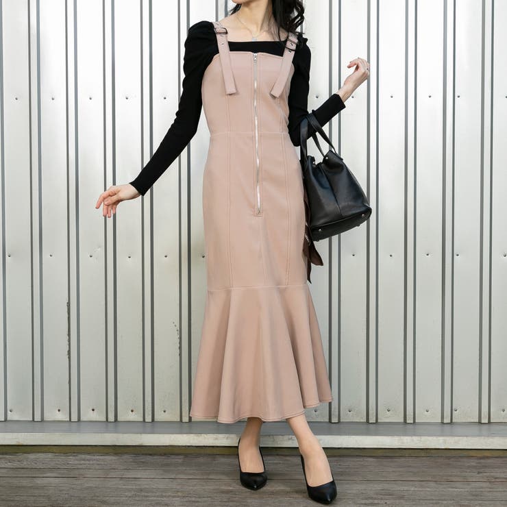 フロントZIP マーメイド ジャンパースカート[品番：PPNW0003039