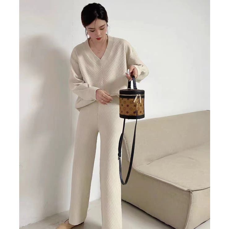 SETUP7】セットアップで嬉しい♪抜け感コーデニットセットアップ SCCH4