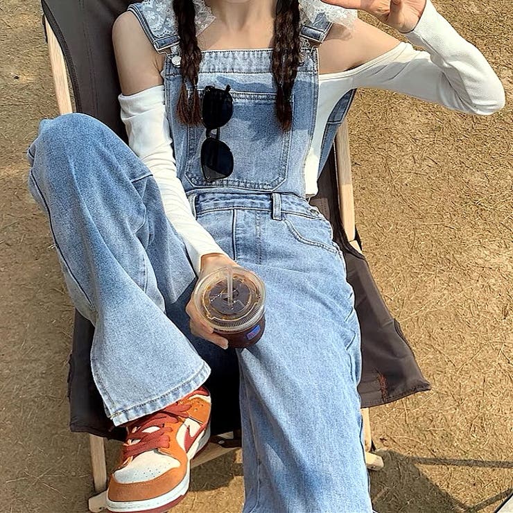 裾スリットデニムサロペット 春 夏[品番：SHNW0009021]｜SHEENA