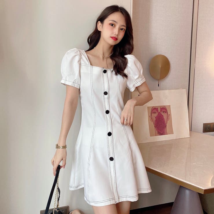 ワンピース 韓国ファッション 半袖[品番：SHNW0003098]｜Sibra（シブラ