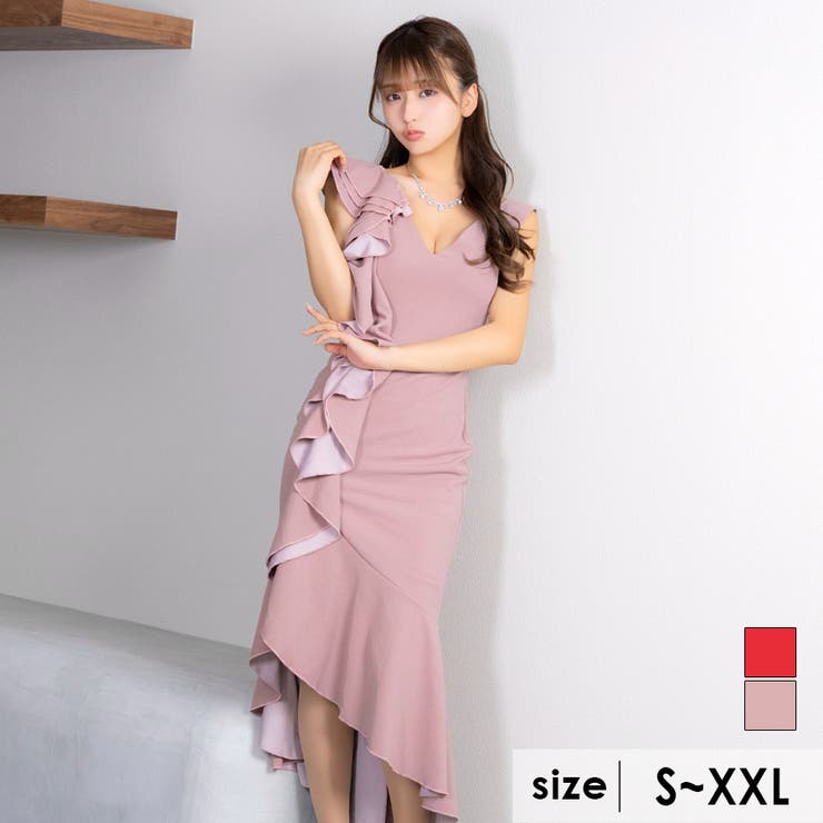 フィッシュテールマーメイドラインタイトロングドレス セクシードレス