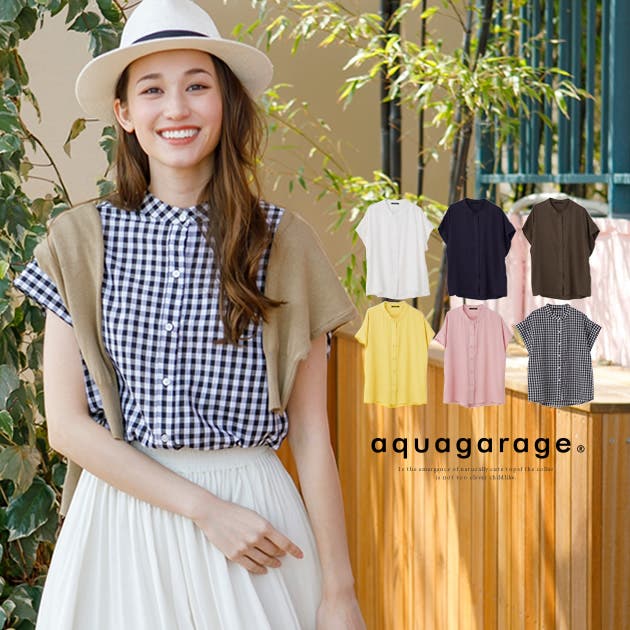 ブラウス トップス フレンチスリーブ[品番：QU000005621]｜aquagarage