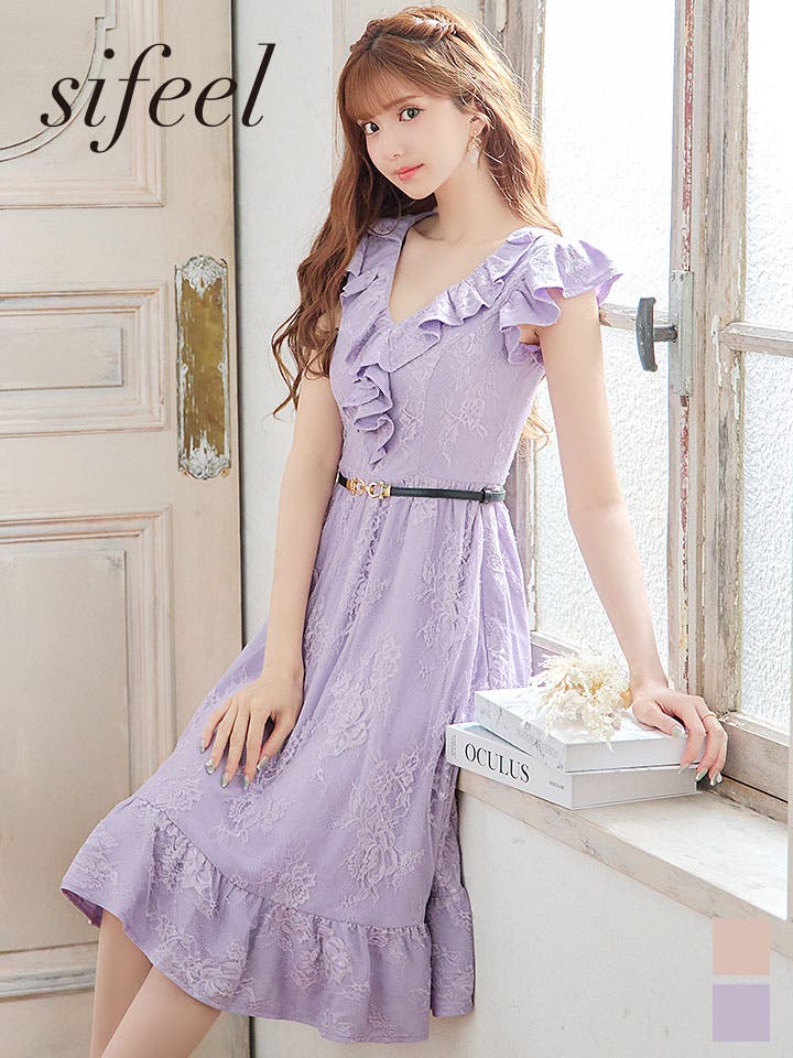 sifeel シフィール】マーメイドワンピースドレス フリル[品番