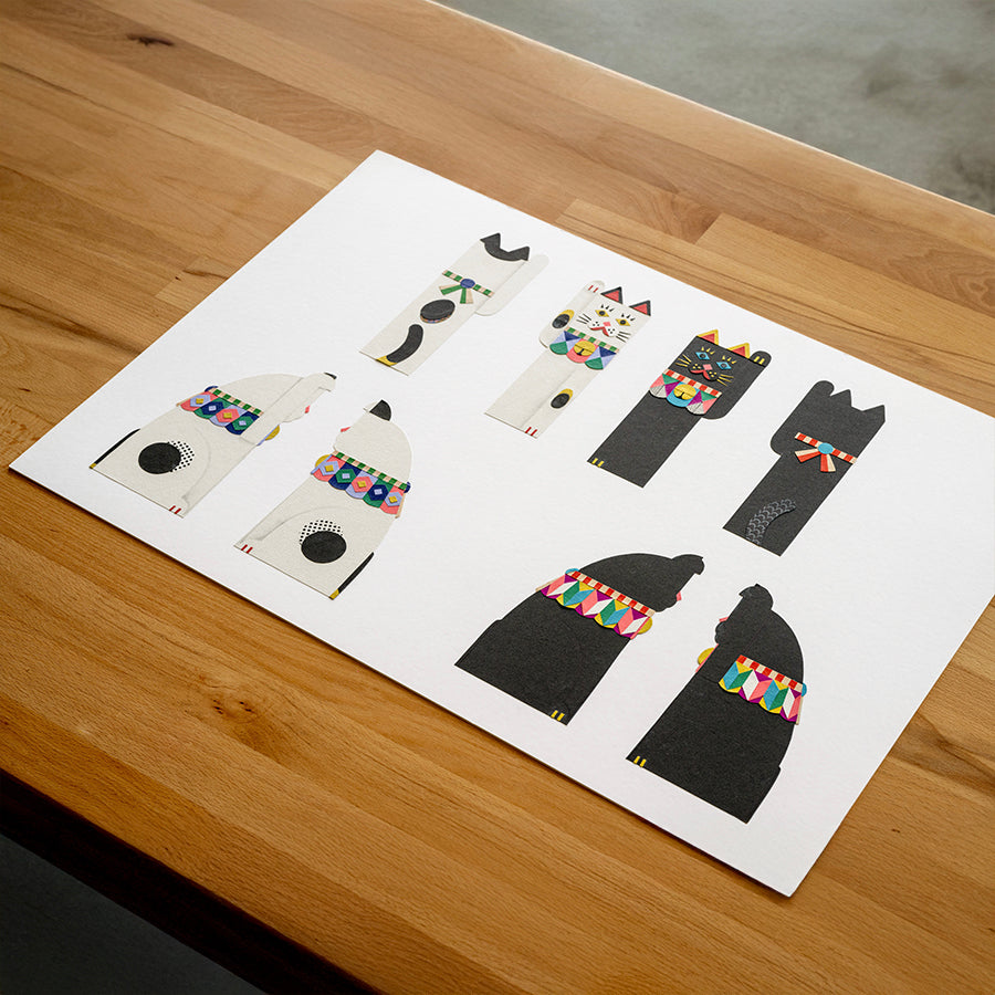 tupera tupera 寄り添い招き猫 白黒ﾍﾟｱ 大 – 中外陶園オンラインストア