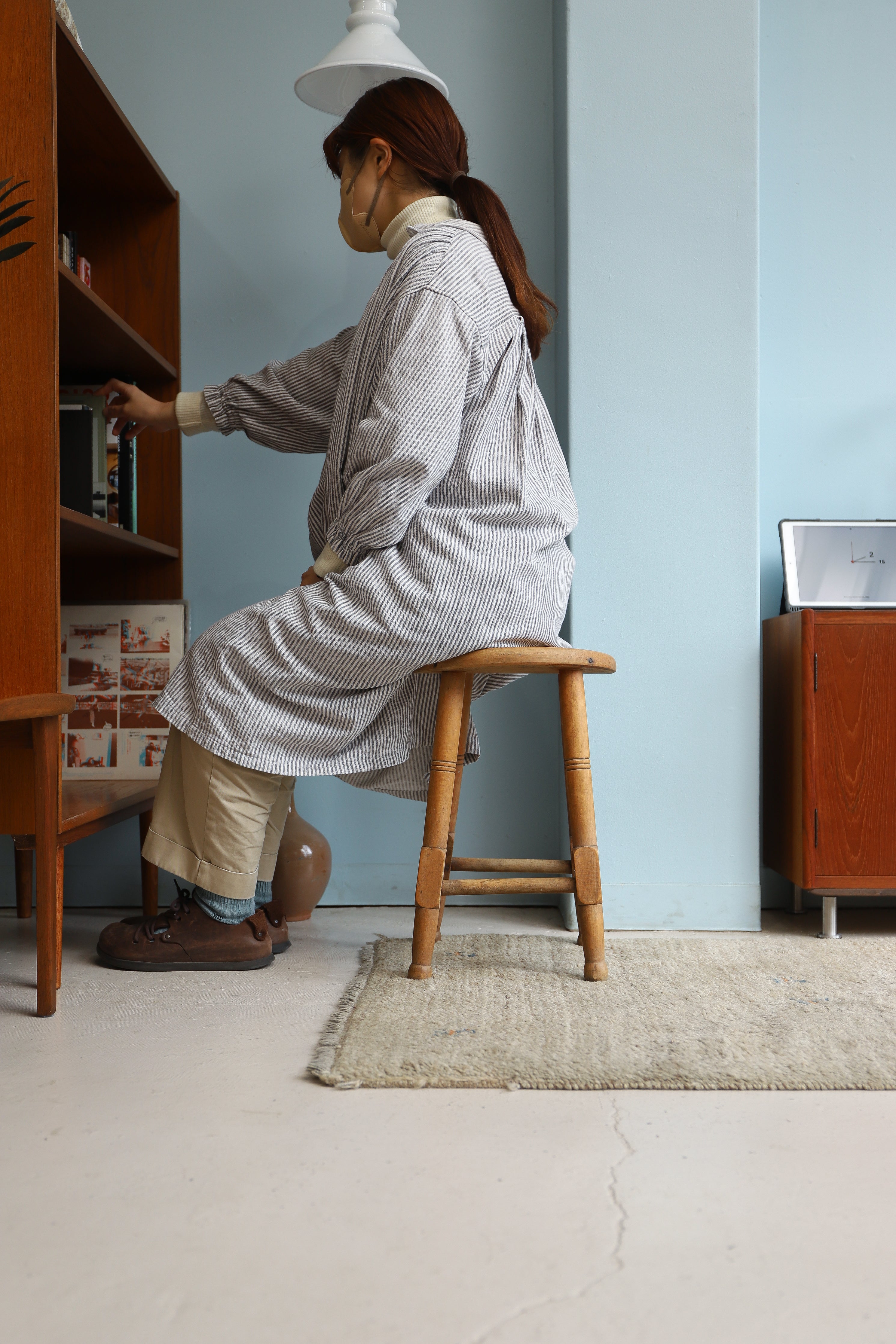 ヴィンテージ スツール 木製 シャビーシック 丸椅子 古道具/Vintage