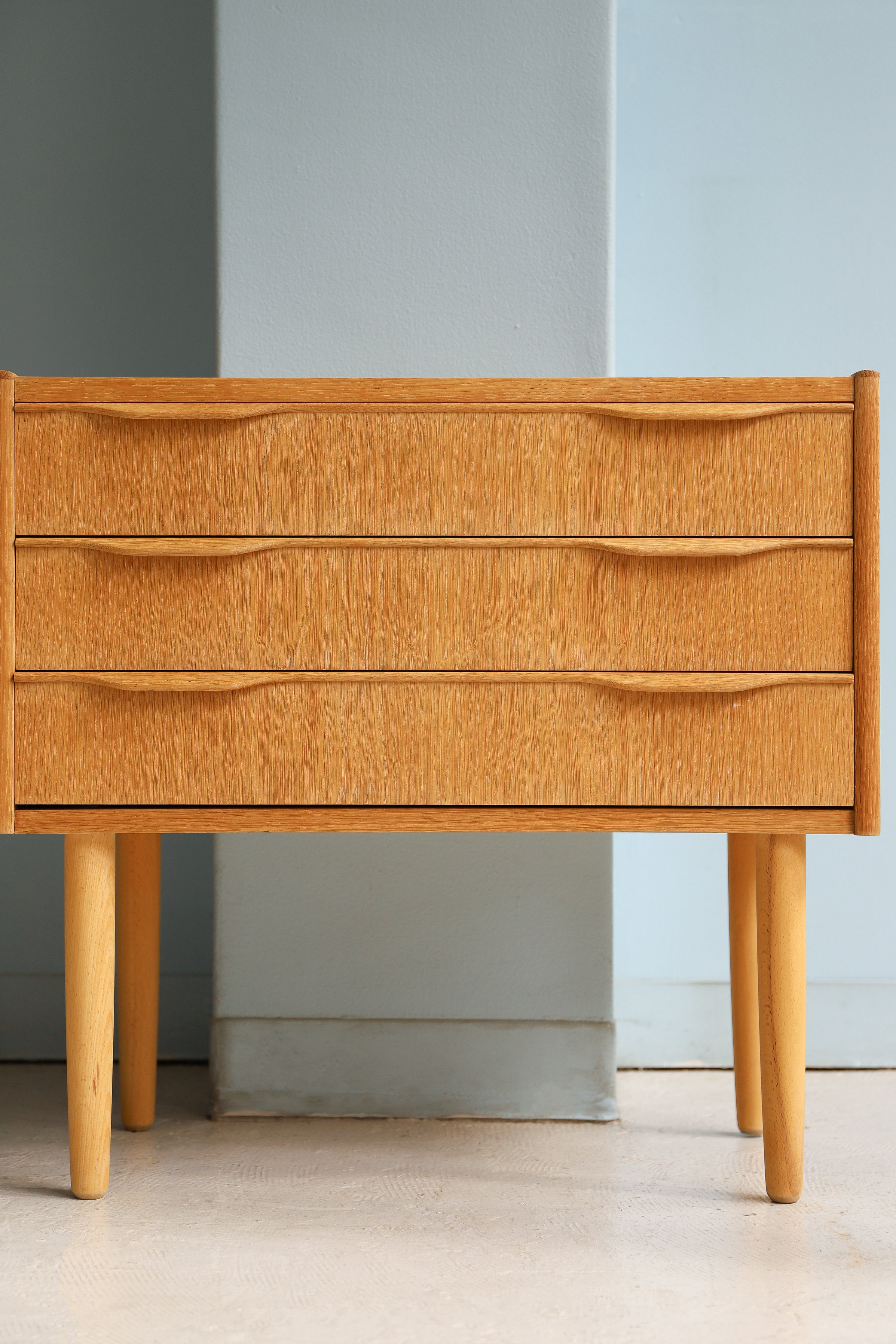 デンマークヴィンテージ 3段 サイドチェスト オーク材 北欧家具/Danish