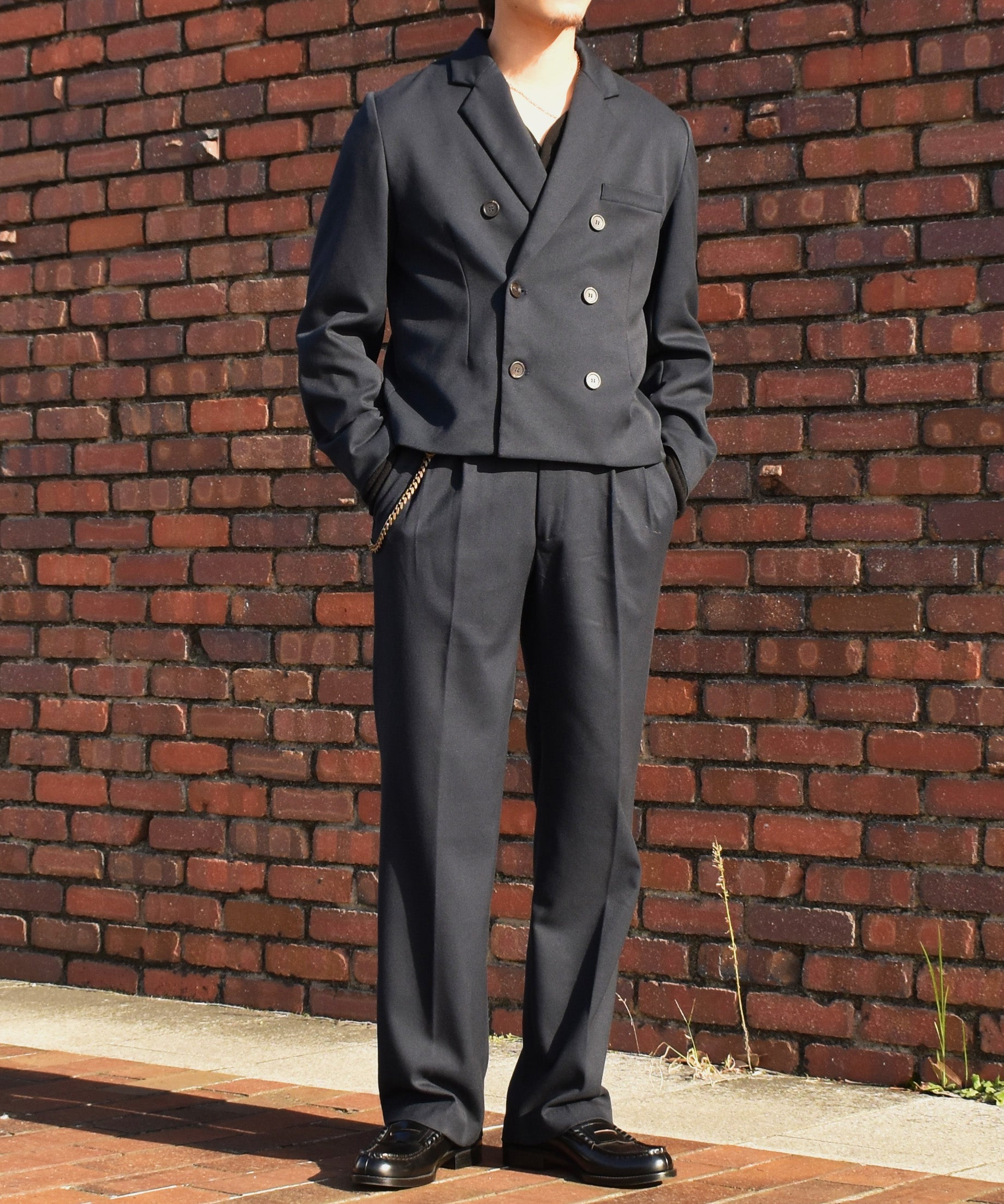 ミリタリーツイルダブルジャケット[Navy] – Noen