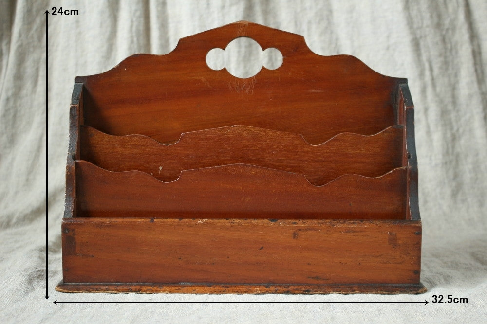 マホガニー材レターラック（横幅32.5cm） フランスアンティーク