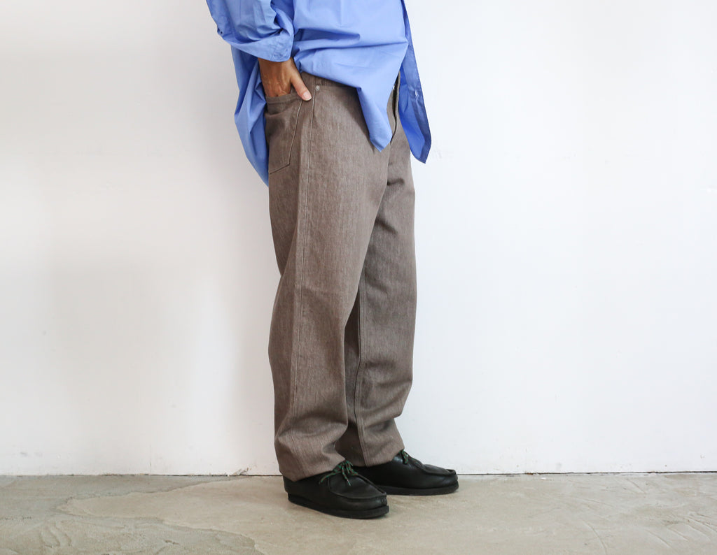 AURALEE HARD TWIST BROWN DENIM WIDE PANTS & 5P PANTS – Chum!