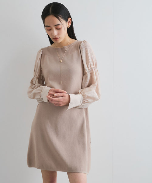 VIS(ビス) / 【洗える】ニットドッキングAラインミニワンピース