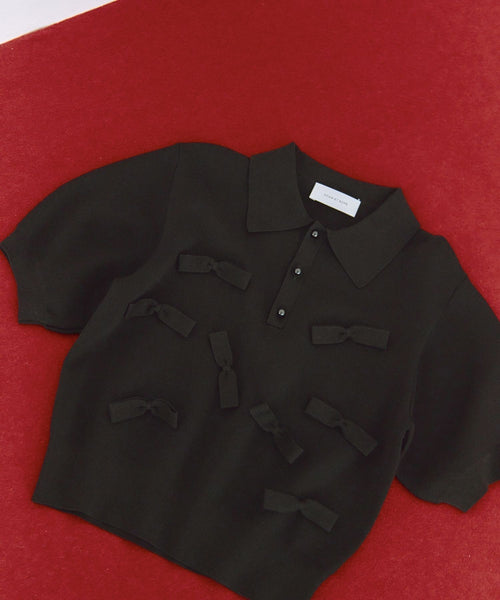 ADAM ET ROPÉ FEMME(アダム エ ロペ ファム) / リボンポロニット