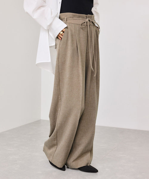 VIS(ビス) / サマーツイードリボンベルトパンツ/UVケア・イージーケア