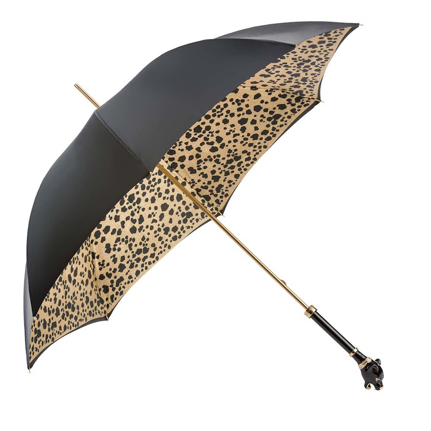 Black Umbrella with Black Panther Handle Pasotti | Artemest
