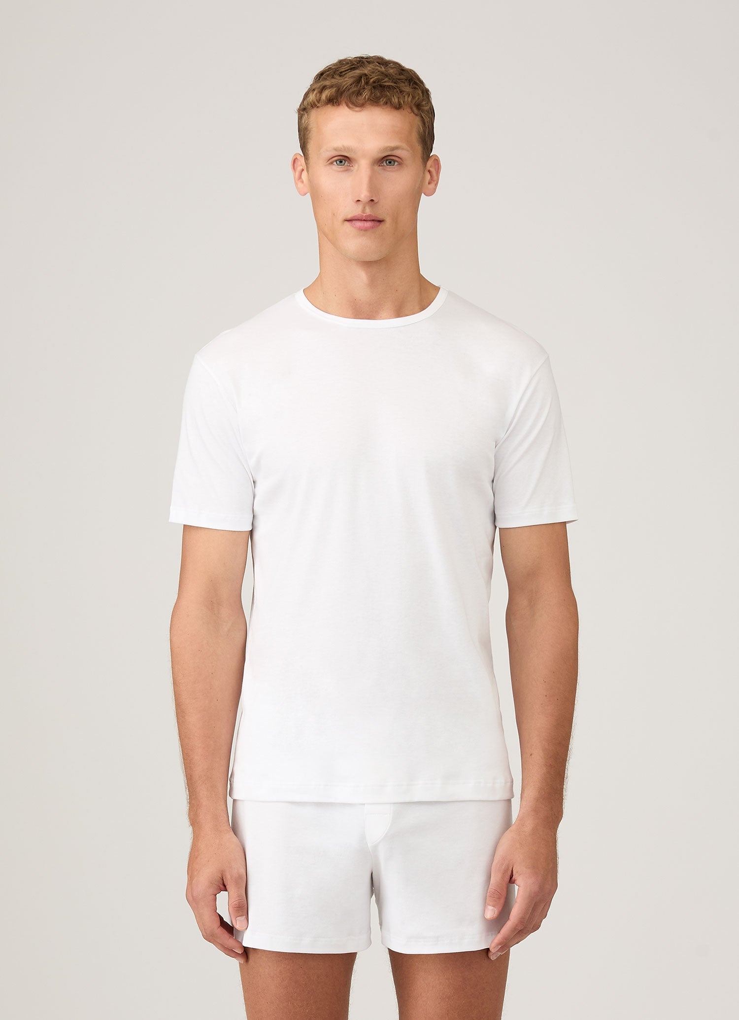 シーアイランド コットンVネックインナー Tシャツ （White）| Sunspel