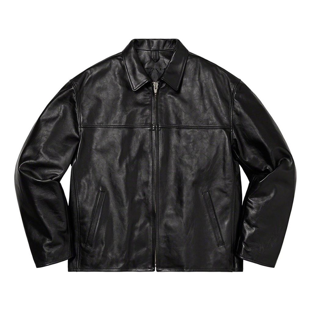 Supreme x Yohji Yamamoto Leather Work Jacket 'Black White Red' SUP