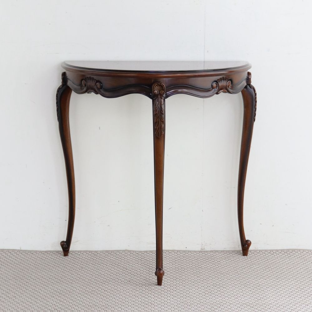 エレガントスタイルに♪ アンティーク風 ハーフムーン コンソール