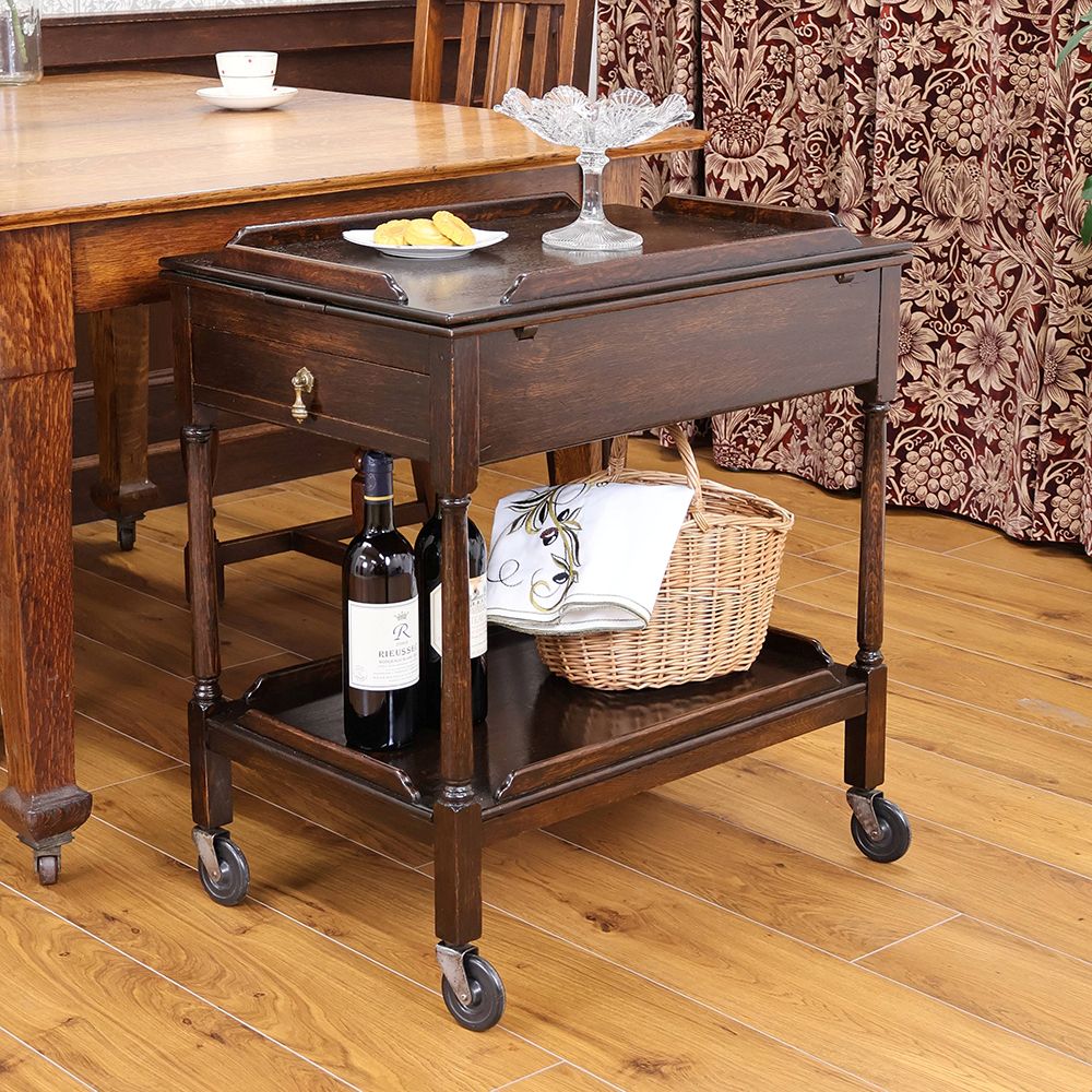 天板をサッと広げて使えちゃう♪ トロリー VC111-097 – アンティーク