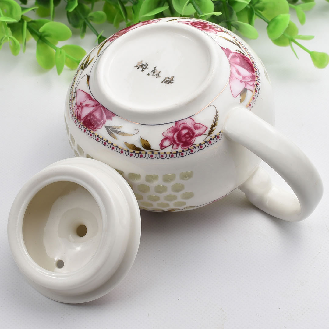 透かし彫り蛍手急須｜玲瓏茶壺（バラ）｜中国茶器の天香茶行