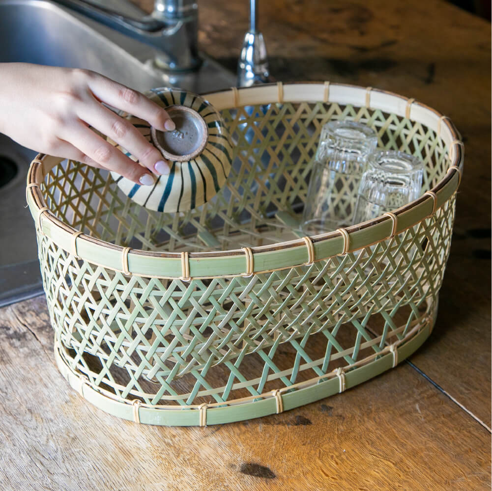 洗い物の特等席】竹籠工房 ゴマコチ 茶碗かご 中 ｜のレン神楽坂【公式