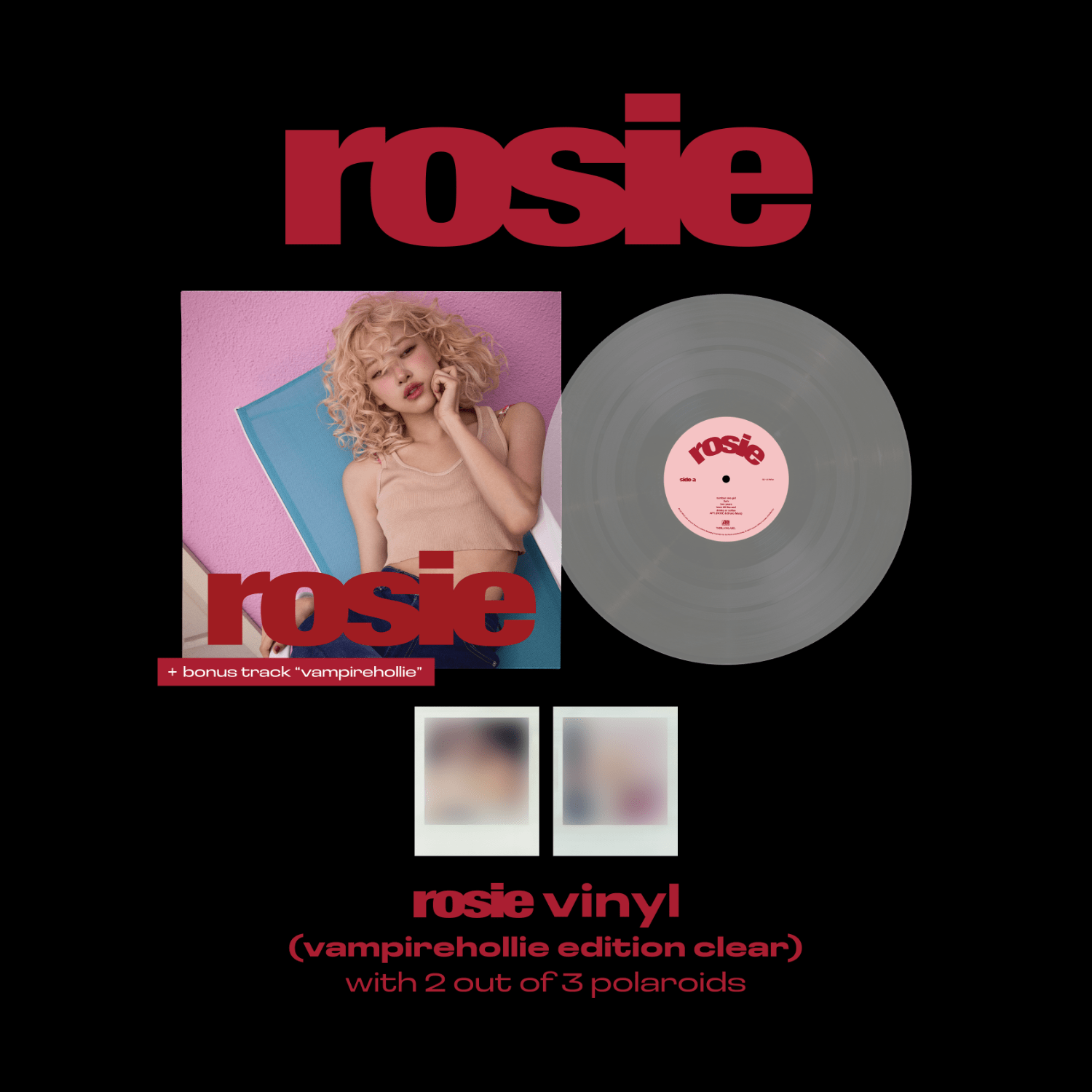 BLACKPINK ROSÉ - FIRST STUDIO ALBUM [ROSIE] VINYL (VAMPIREHOLLIE EDITI