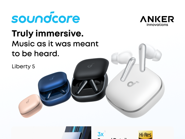soundcore Liberty 5 | Noise Canciling Earbuds with Dolby 3D Audio