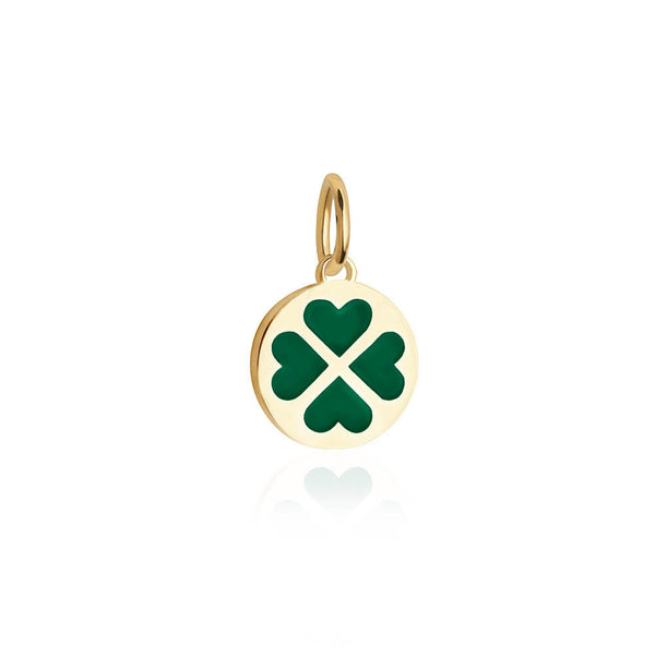 4 leaf Clover Charm Green Enamel Gold Mini – JET SET CANDY