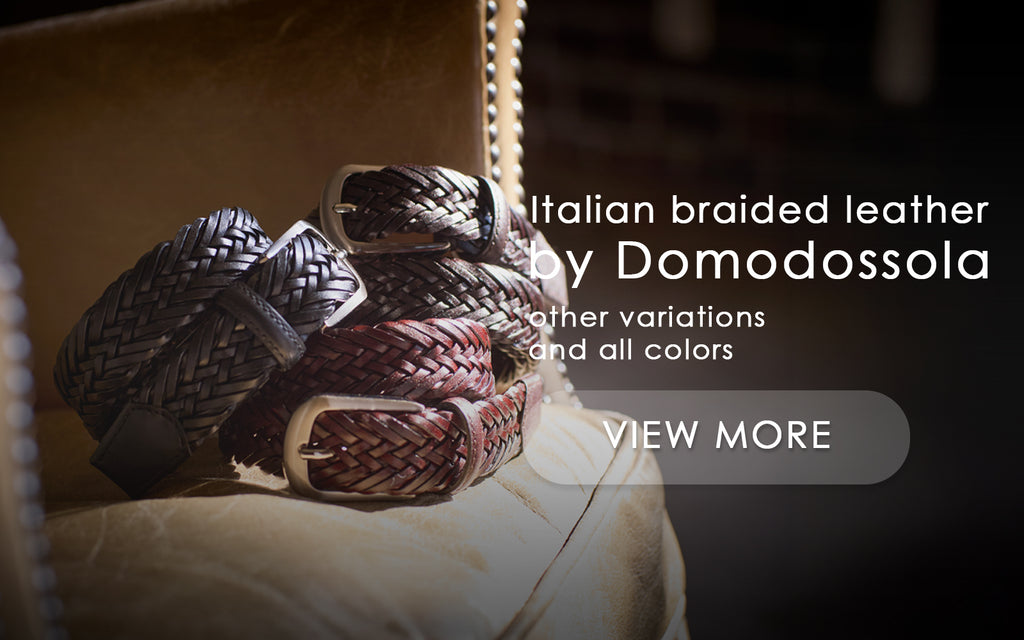 Domodossola社製イタリアンレザーメッシュベルト col.ブラック - ARCODIO