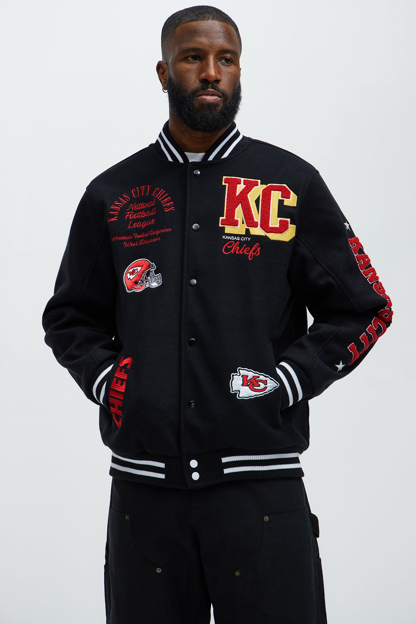 Chiefs Touchdown Jacket - Black/Red | Fashion Nova