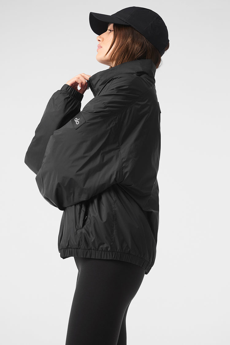 Latitude Light Weight 1/2 Zip Pullover Jacket - Black | ALO