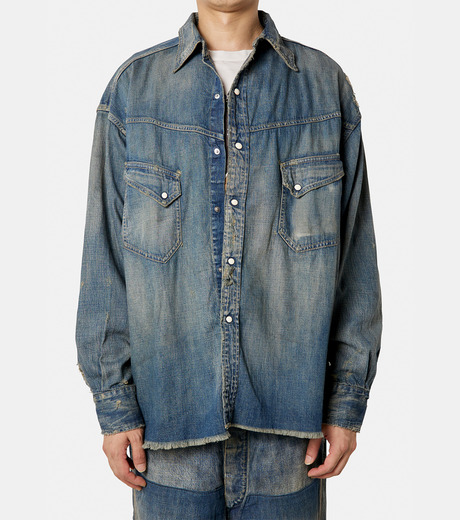 セント マイケル - ©️SAINT Mxxxxxx | DENIM SHIRT-Blue-Mの通販