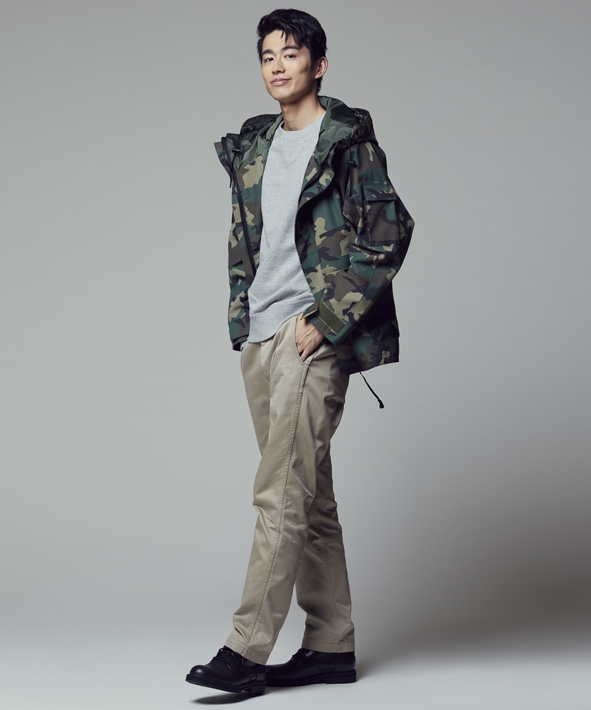 ミリタリーマウンテンパーカー メンズ(S オリーブ＊ベージュ