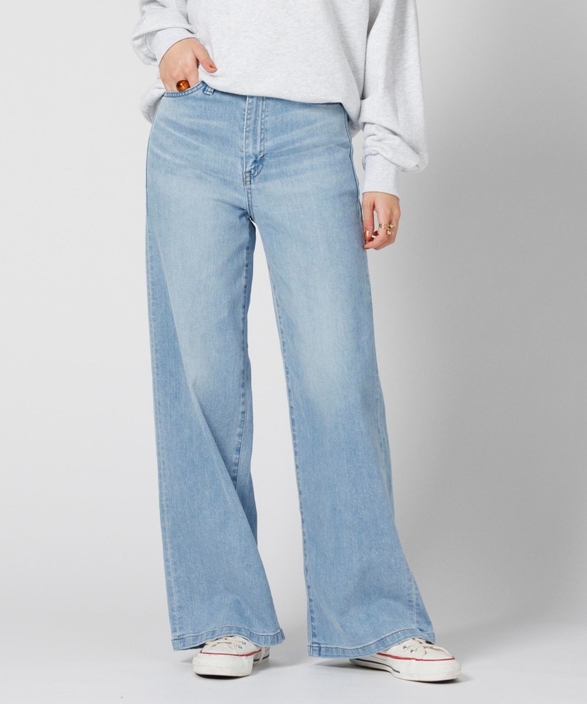 LISA」ワイドパンツ【自宅で試着、返品送料無料】(XS 淡加工色