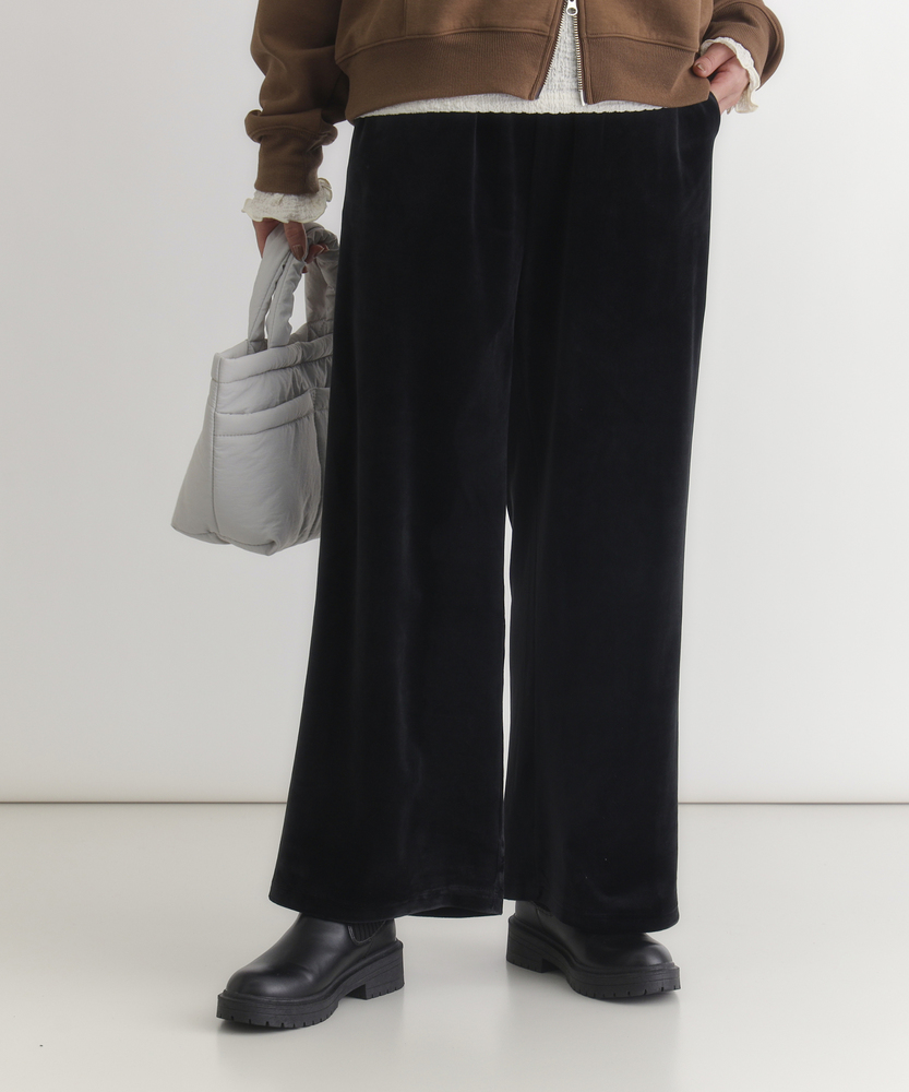 ベロアイージーワイドパンツ(S ブルー): ボトムス｜Right-on公式