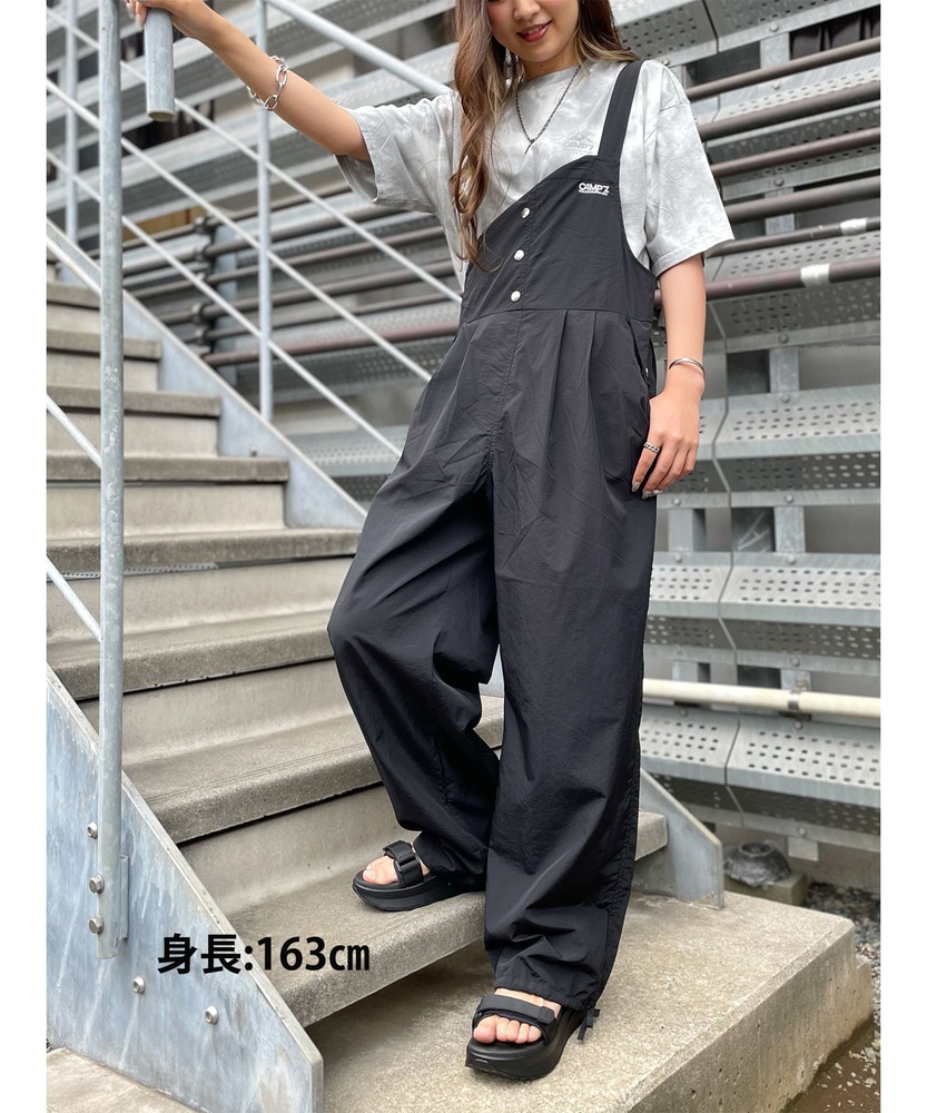 パッカブルオーバーオール(M-L オリーブ): オールインワン/サロペット