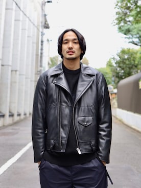 N.HOOLYWOODのライダースジャケットを使った人気ファッション