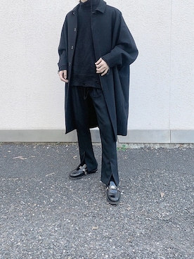 NEMETHのステンカラーコートを使った人気ファッションコーディネート