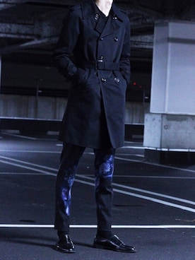 LAD MUSICIANのトレンチコートを使った人気ファッションコーディネート