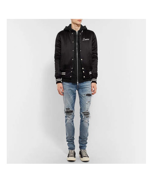 AMIRI（アミリ）の「AMIRI Lovers Embellished Silk-Satin Bomber