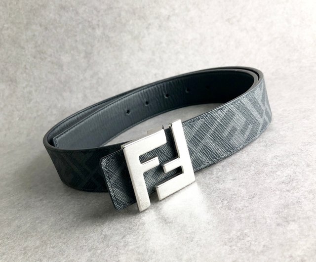 日本直送 名牌中古包 】FENDI フェンディ ベルト ブラック ズッカ
