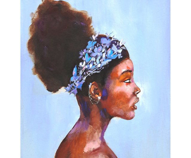 送料無料】ロシア アフリカ系アメリカ人の絵画 アフリカの女王
