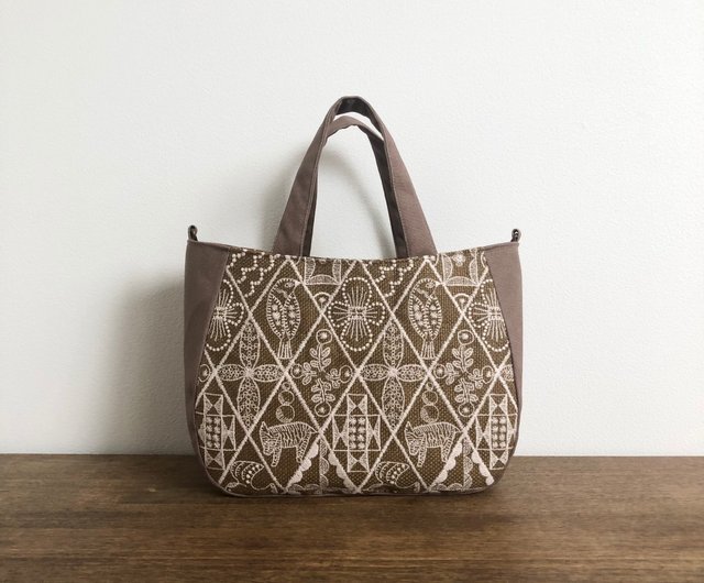 送料無料】ラウンドトート ミナペルホネンsymphony ハンドメイド