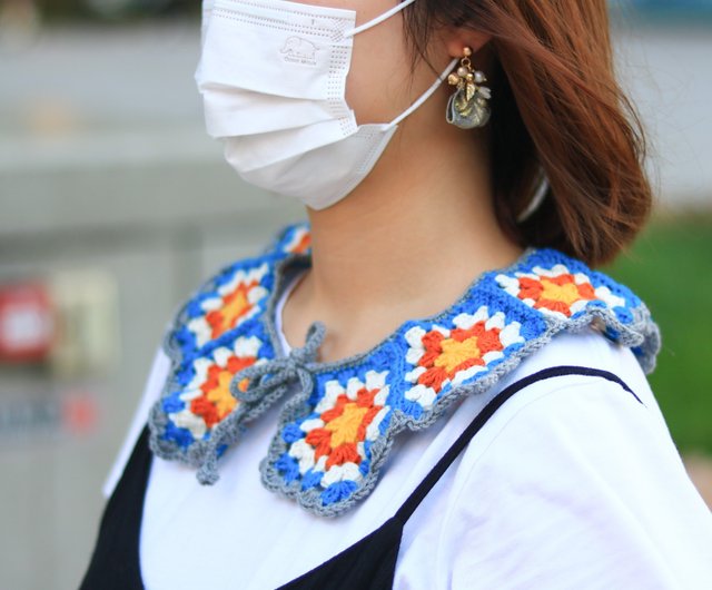 香港 ペンタゴン グラニー チェック柄 つけ襟 zik² - かぎ針編みの教室