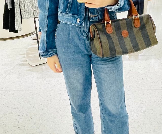 香港 フェンディ ヴィンテージ ストライプ ボストンバッグ retrochichk