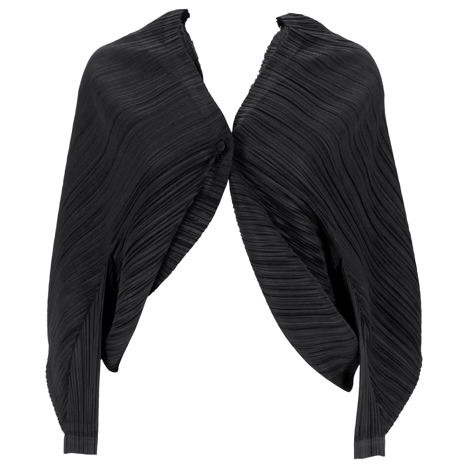 Issey Miyake Pleats Please Cardigan in Black Polyester ref.1098161