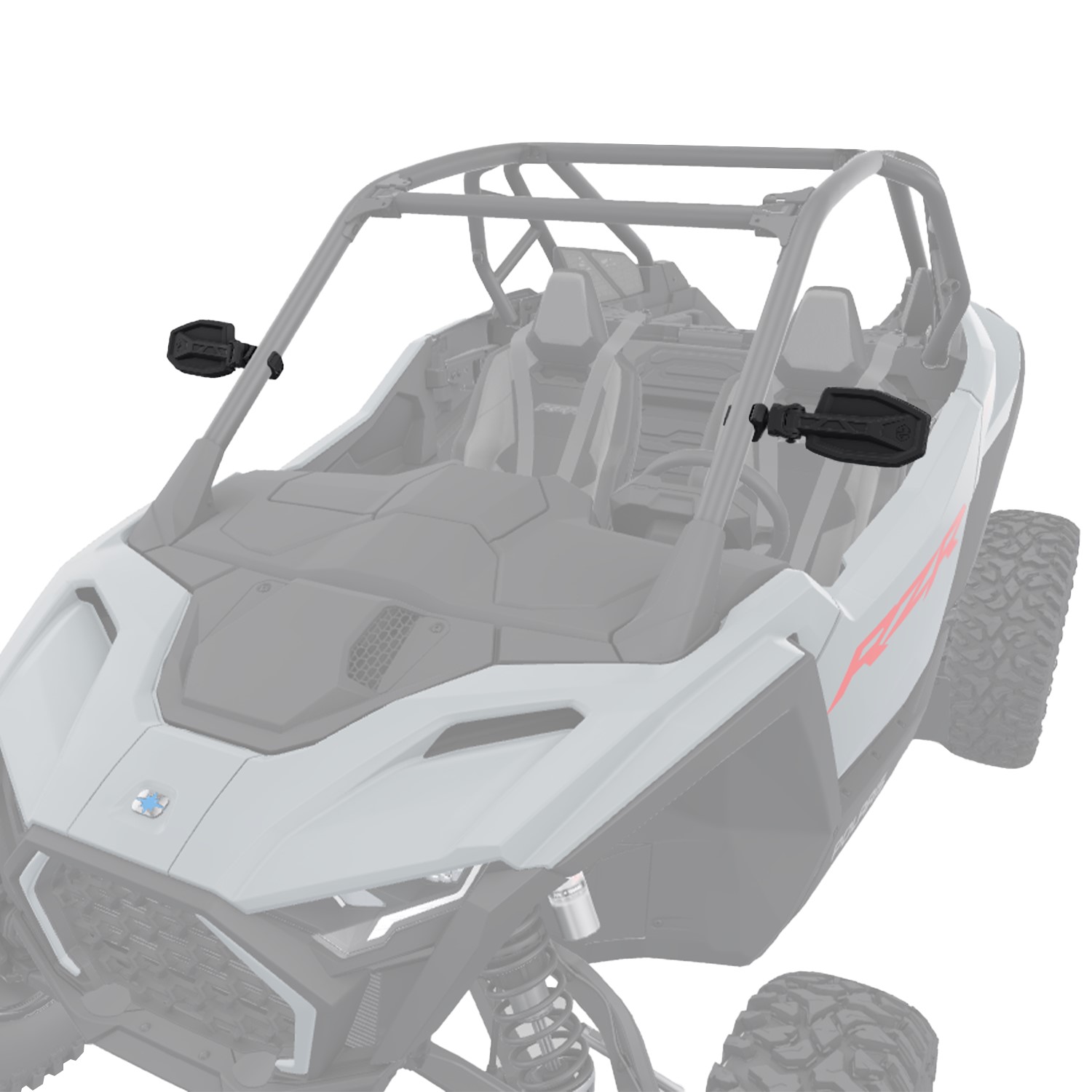 Side View Convex Pro Armor Mirrors for RZR, ROPS Mounted, Set of 2