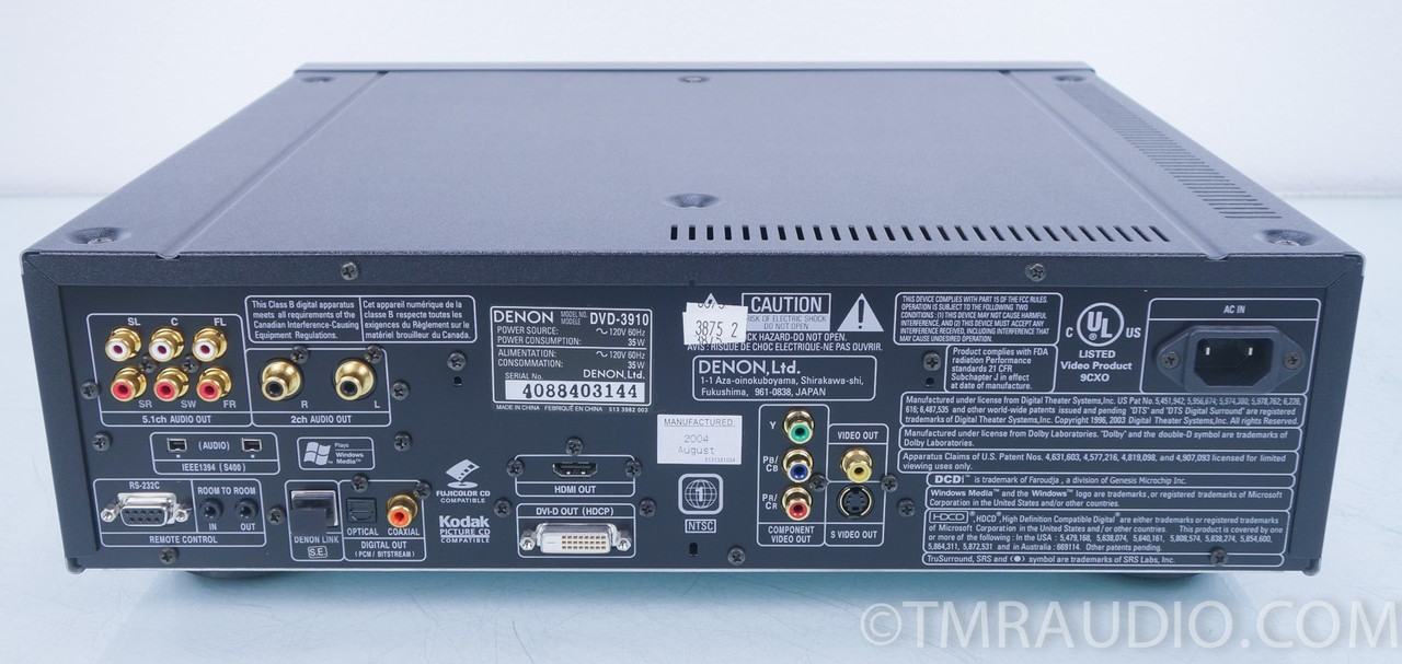 Denon DVD-3910 DVD SACD CD Player with HDMI