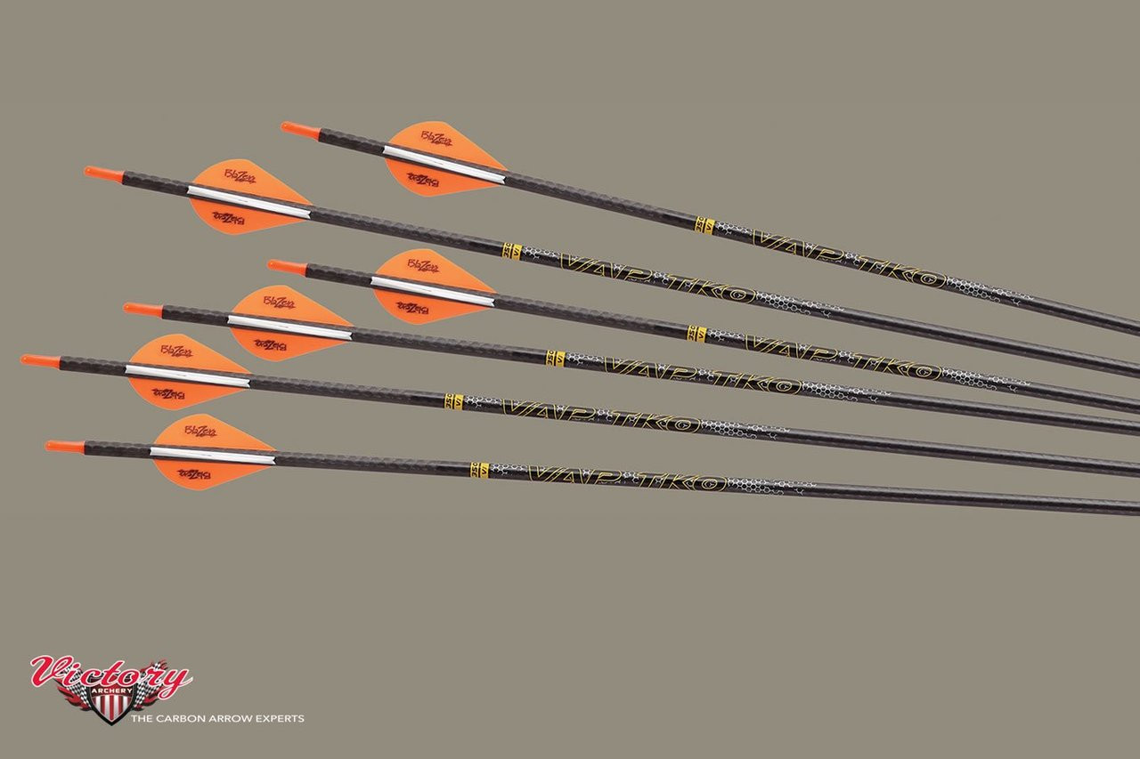 Victory Archery VAP TKO Elite 400 Spine Fletched Arrows with