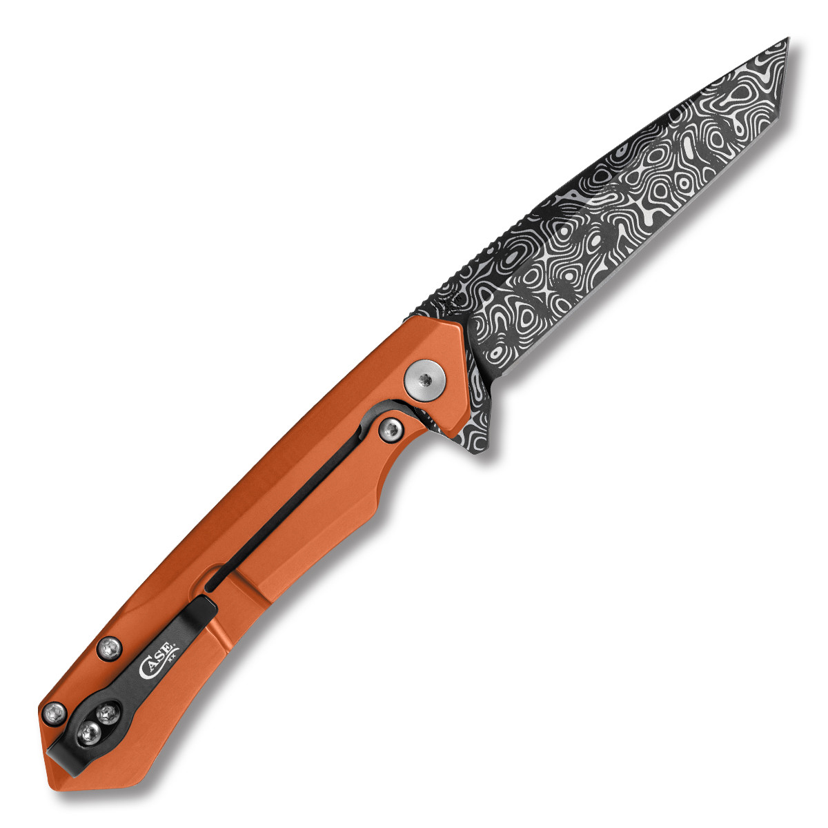 Case XX Kinzua Framelock Folding Knife Tanto Orange Aluminum