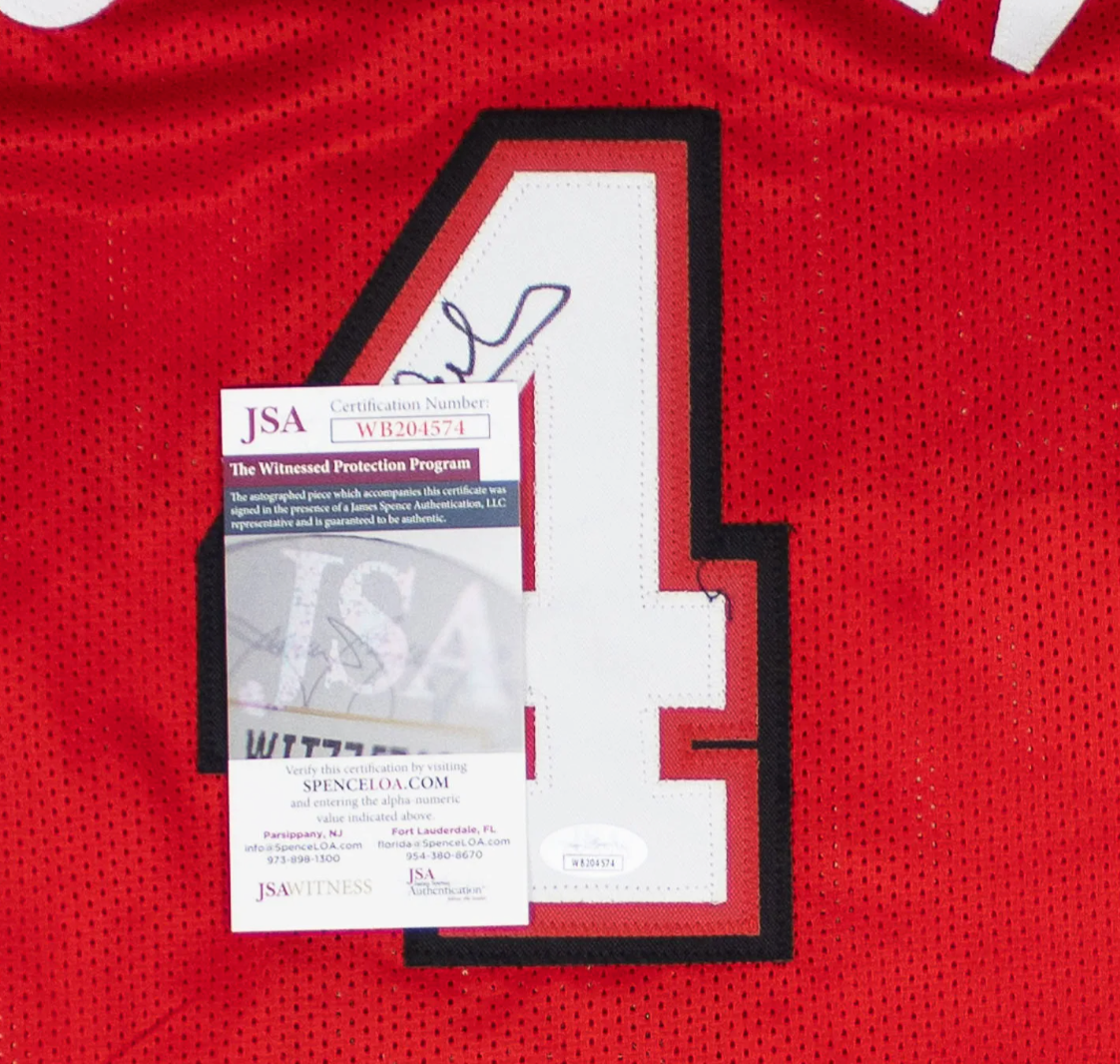 Larry Johnson Signed UNLV Custom Jersey - Ben Hogan (Signed Book)