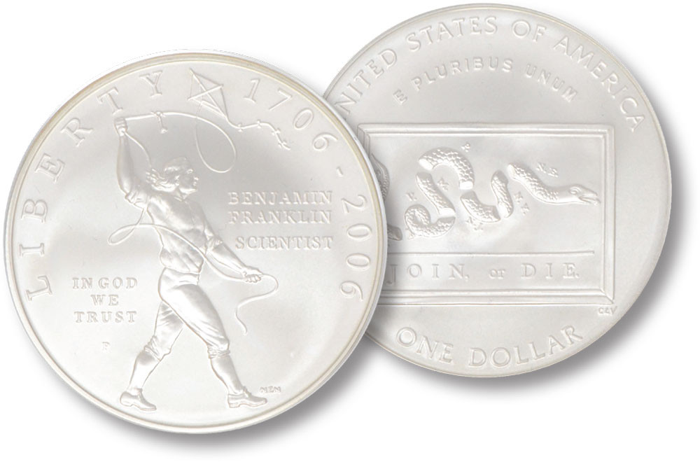M12031 - 2006 Benjamin Franklin, Scientist, Silver Dollar